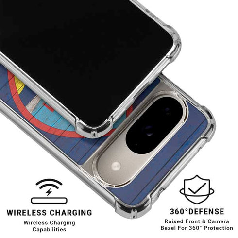 Guam Flag Dark Wood Google Pixel 10 Clear Case